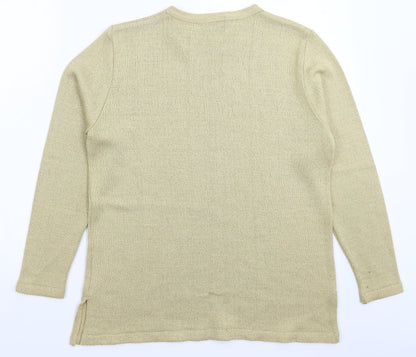 Parallel Womens Gold  Knit Pullover Jumper Size M