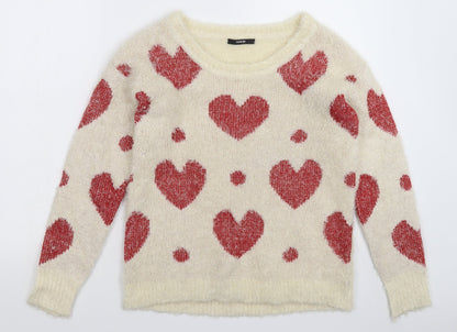 George Womens White  Knit Pullover Jumper Size 10