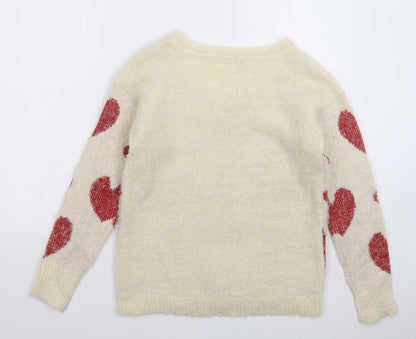 George Womens White  Knit Pullover Jumper Size 10