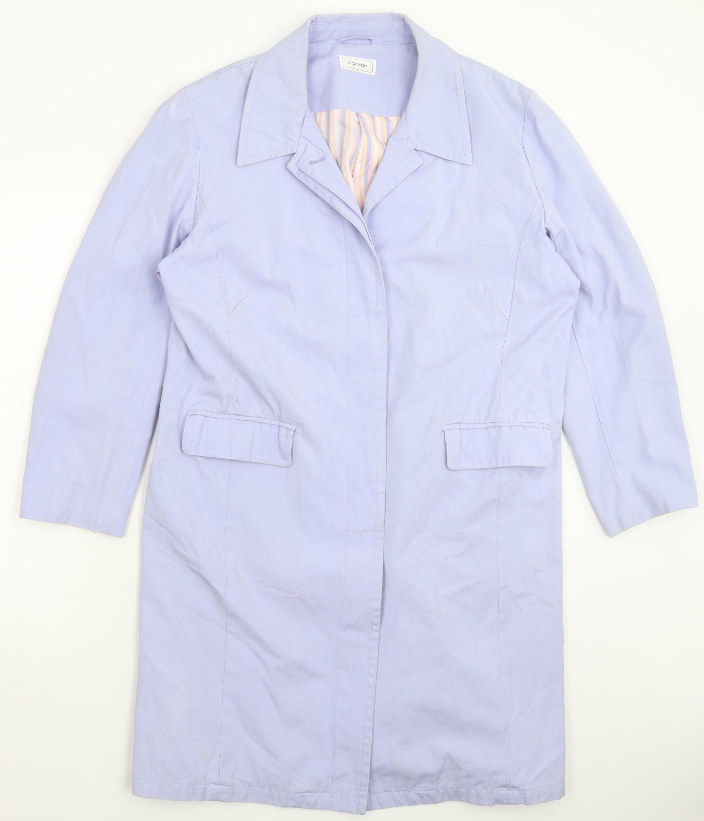 Womens UK Size 16 Agenda Blue Overcoat