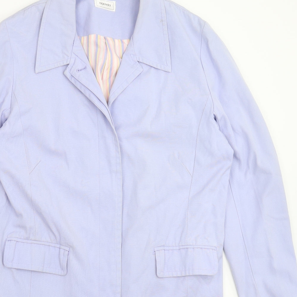 Womens UK Size 16 Agenda Blue Overcoat