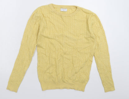 Womens UK Size 10 Papaya Yellow Pullover Jumper