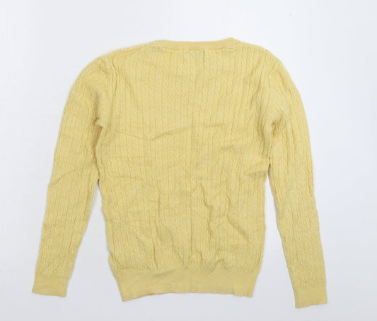 Womens UK Size 10 Papaya Yellow Pullover Jumper