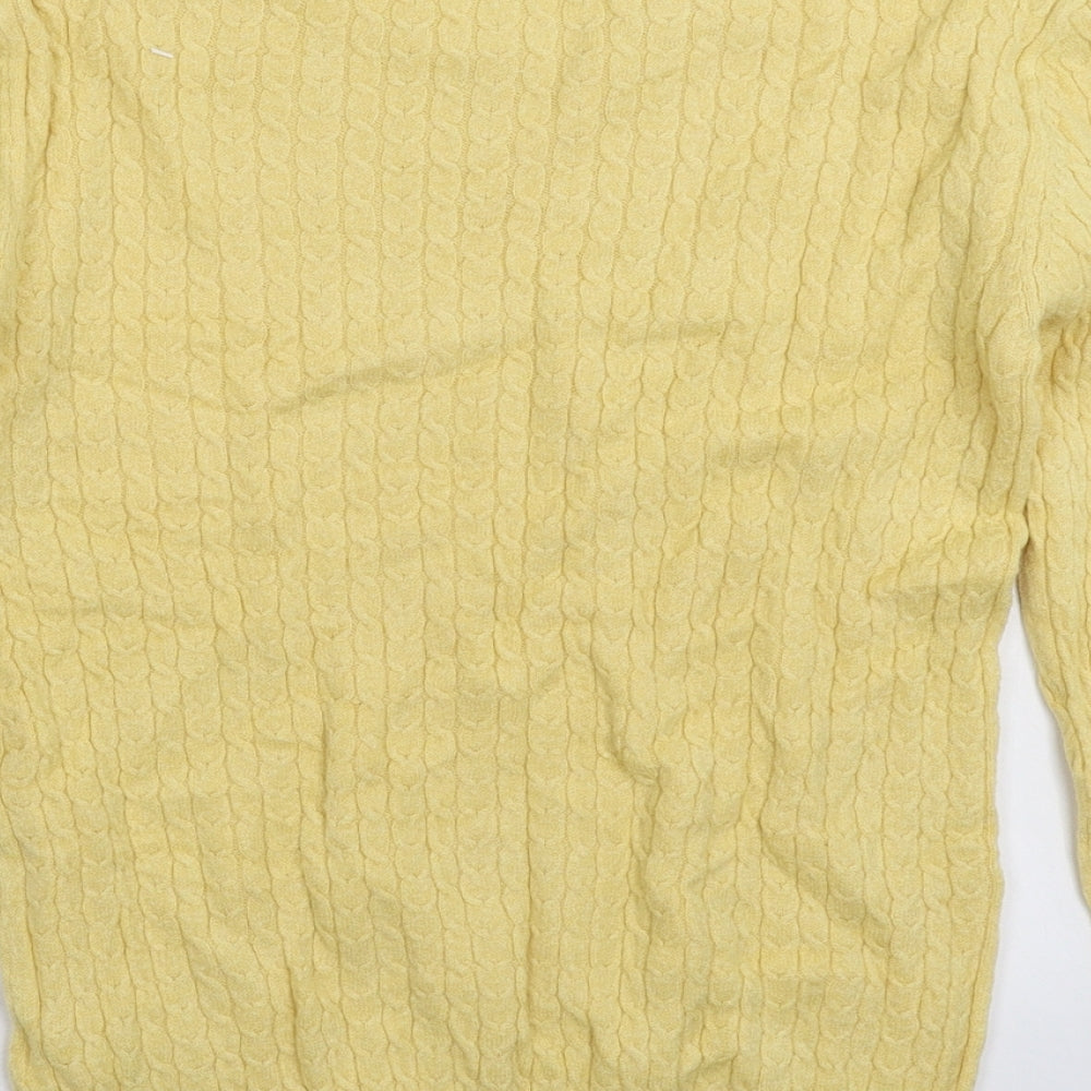 Womens UK Size 10 Papaya Yellow Pullover Jumper