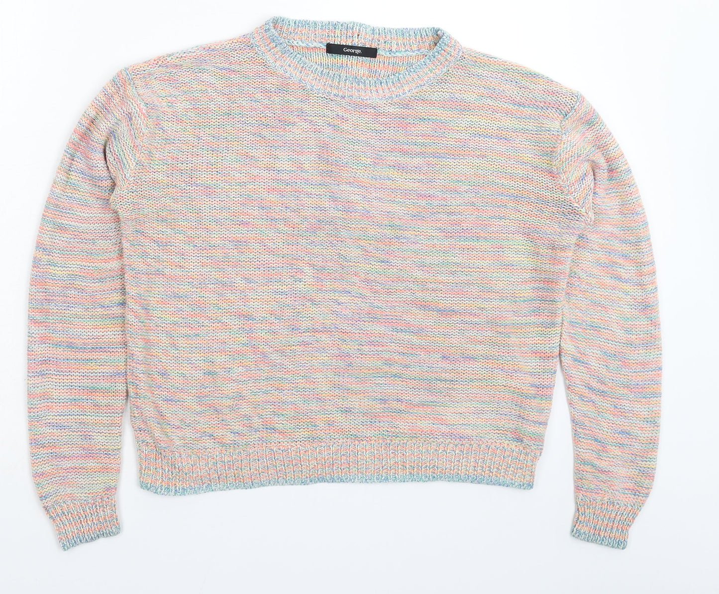 George Womens Multicoloured Striped Knit Pullover Jumper Size 14