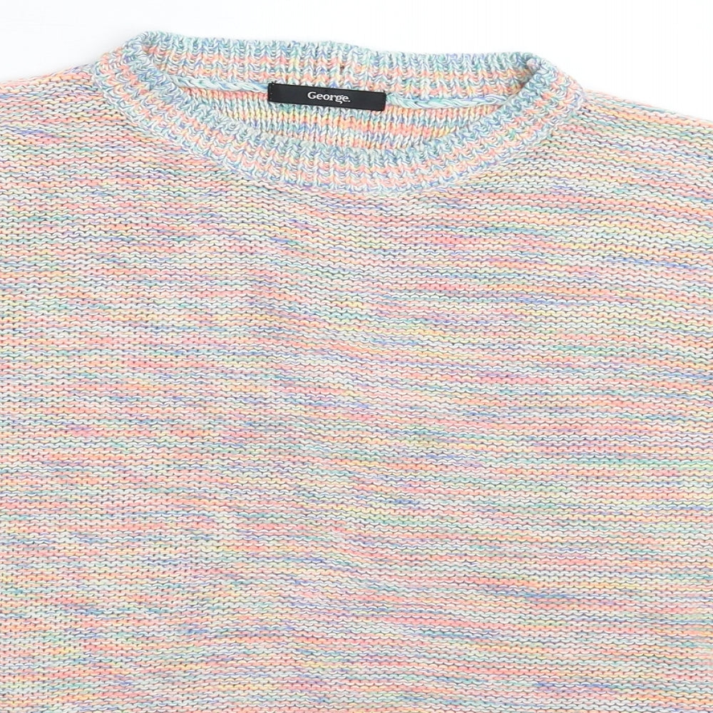 George Womens Multicoloured Striped Knit Pullover Jumper Size 14
