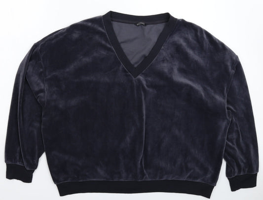 Avenue Mens Grey  Fleece Pullover Sweatshirt Size L