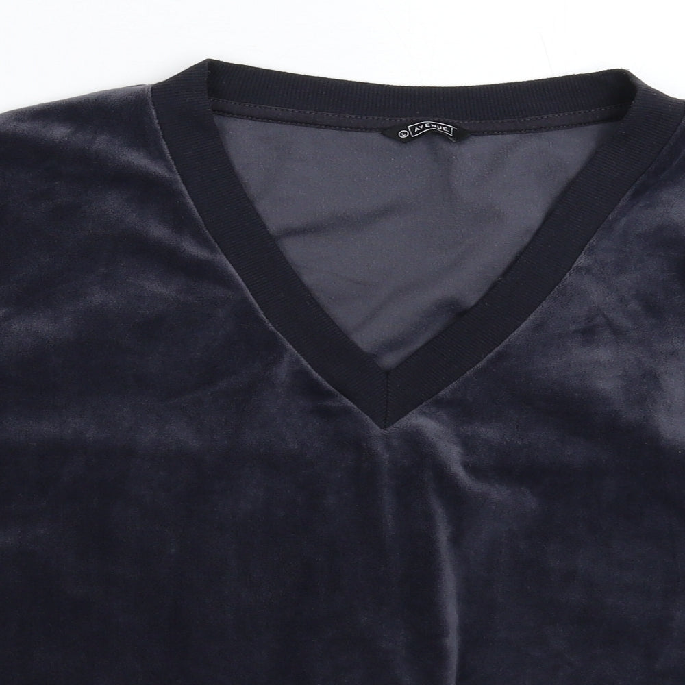 Avenue Mens Grey  Fleece Pullover Sweatshirt Size L