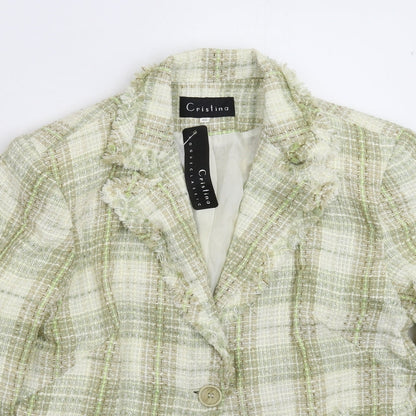 Cristina Womens Multicoloured Check  Jacket Blazer Size 16