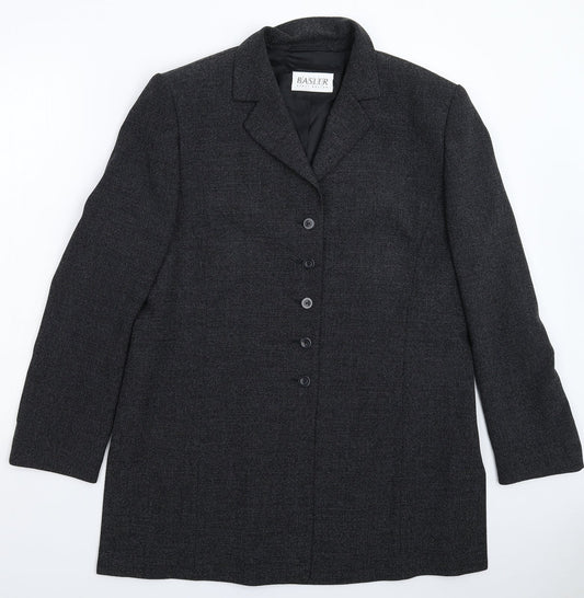 Basler Women's Grey Button Suit Jacket Size 16