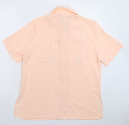 Womens UK Size 16 Rosy Pink Basic Button-Up