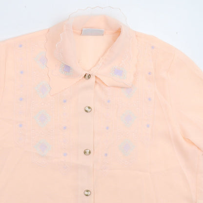 Womens UK Size 16 Rosy Pink Basic Button-Up