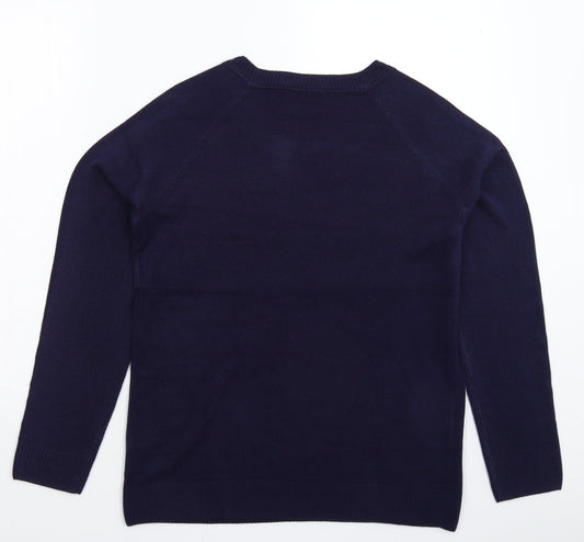 TU Womens Blue  Knit Pullover Jumper Size 12