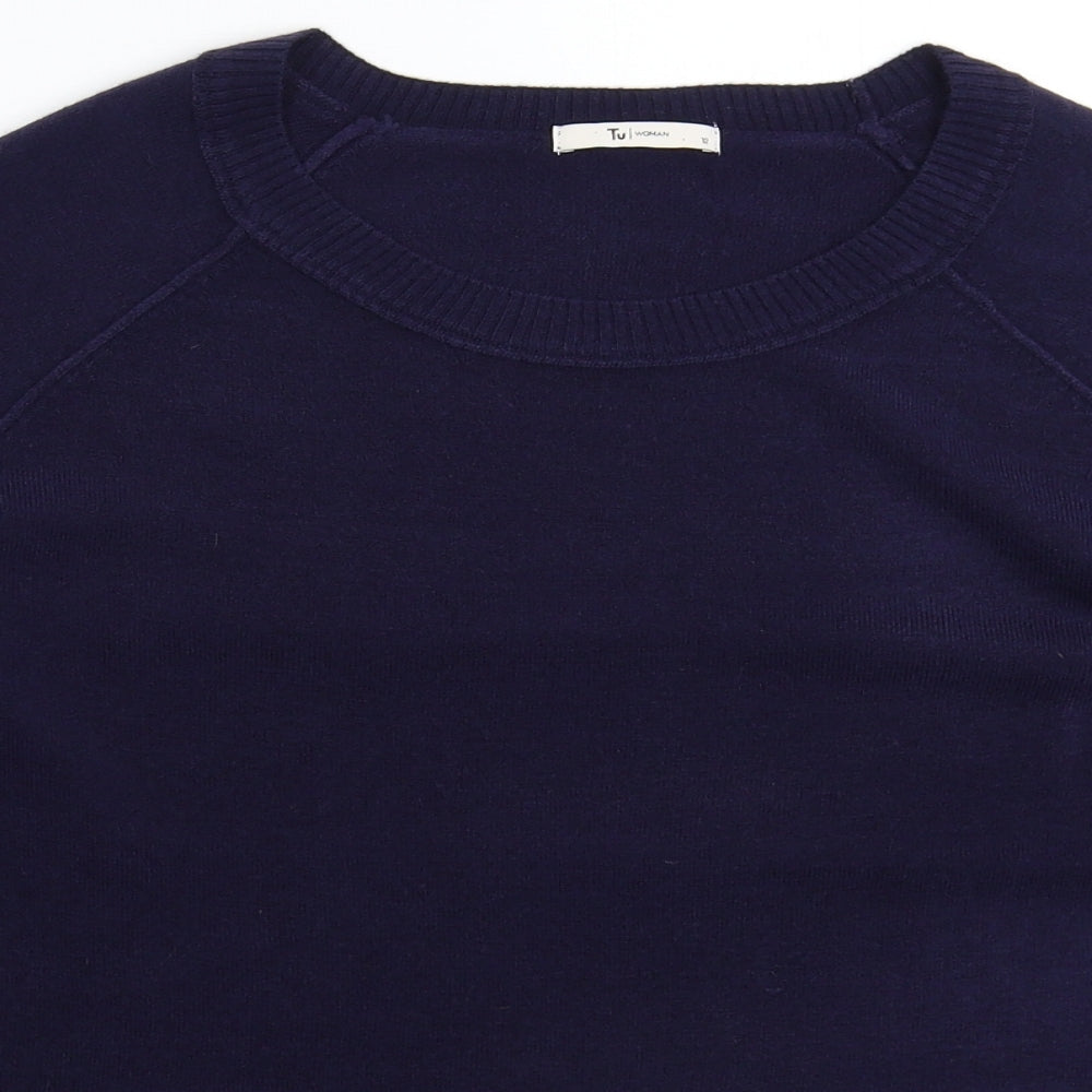 TU Womens Blue  Knit Pullover Jumper Size 12