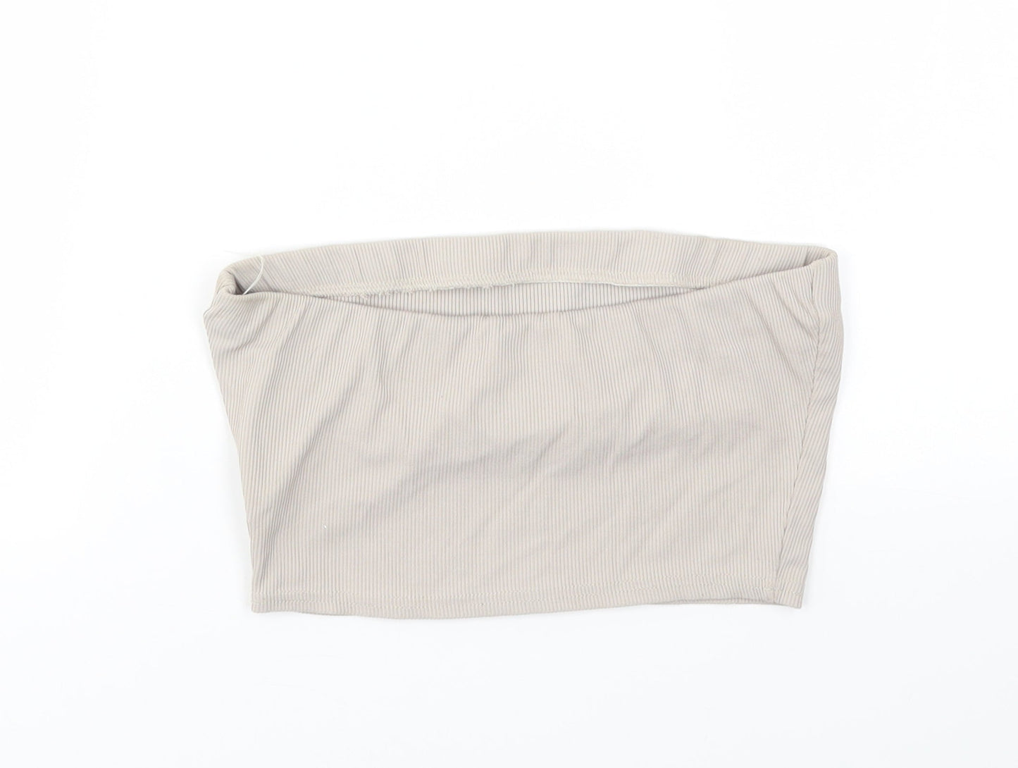 Boohoo Womens Beige   Cropped T-Shirt Size 8