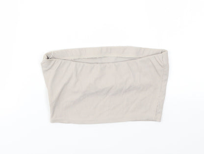Boohoo Womens Beige   Cropped T-Shirt Size 8