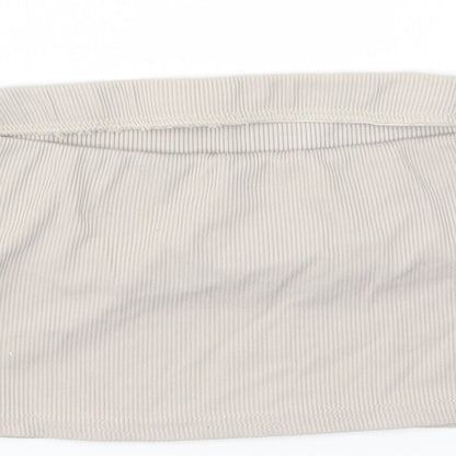 Boohoo Womens Beige   Cropped T-Shirt Size 8