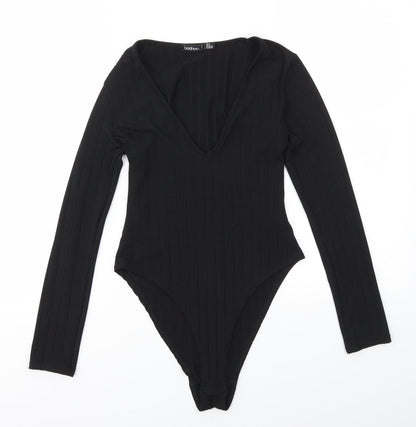 Boohoo Womens Black   Bodysuit One-Piece Size 8