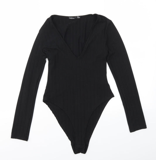 Boohoo Womens Black   Bodysuit One-Piece Size 8