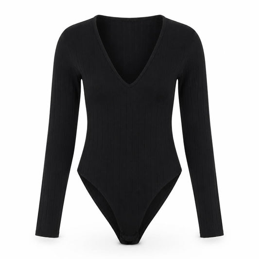 Womens UK Size 8 Boohoo One-Piece Black Bodysuit