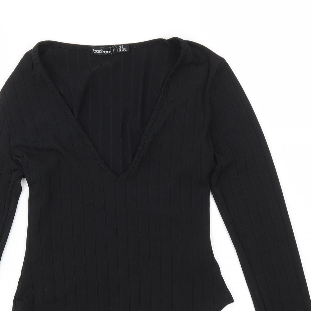 Boohoo Womens Black   Bodysuit One-Piece Size 8
