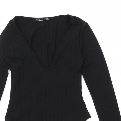 Boohoo Womens Black   Bodysuit One-Piece Size 8