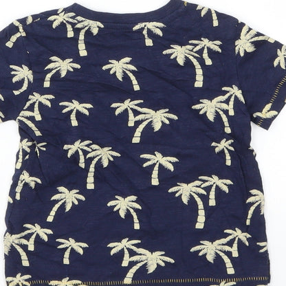 Primark Boys Blue Floral  Basic T-Shirt Size 9-12 Months