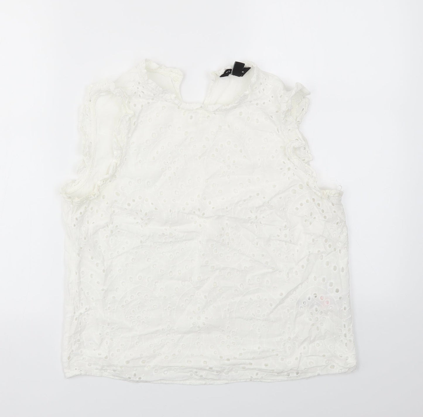 Womens UK Size 12 New Look White Basic T-Shirt