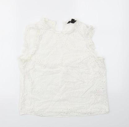 Womens UK Size 12 New Look White Basic T-Shirt
