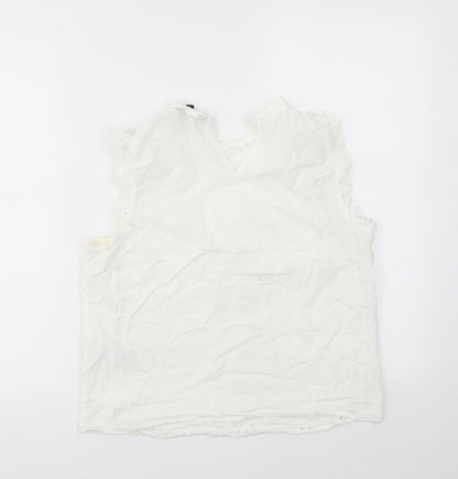 Womens UK Size 12 New Look White Basic T-Shirt