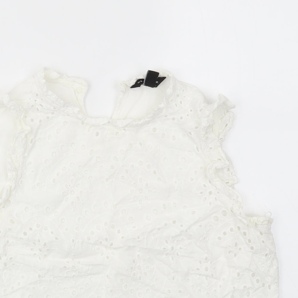 Womens UK Size 12 New Look White Basic T-Shirt