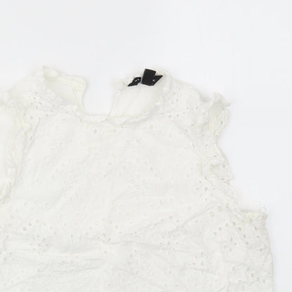 Womens UK Size 12 New Look White Basic T-Shirt