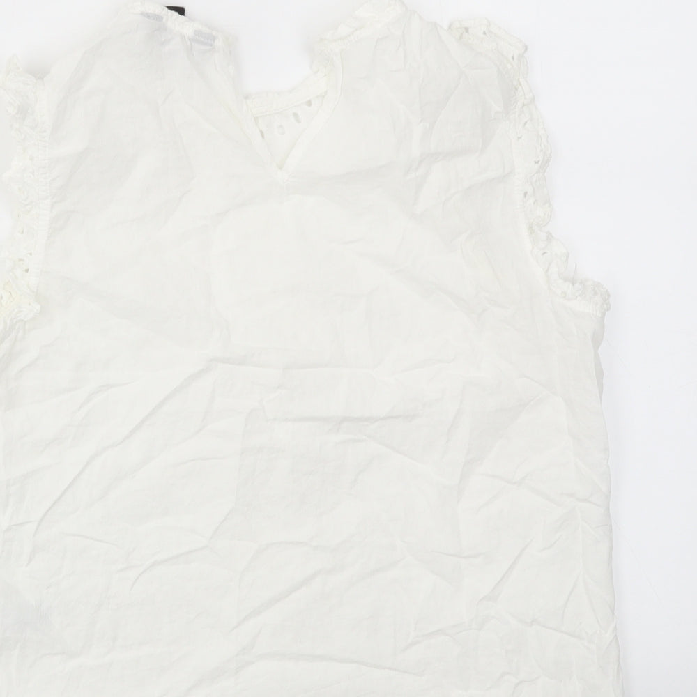 Womens UK Size 12 New Look White Basic T-Shirt