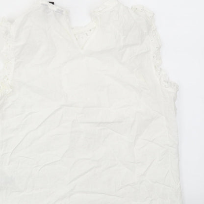 Womens UK Size 12 New Look White Basic T-Shirt