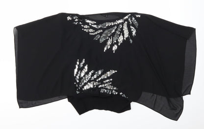 Womens UK Size 10 DAVID EMANUEL Black Basic T-Shirt