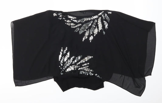 Womens UK Size 10 DAVID EMANUEL Black Basic T-Shirt