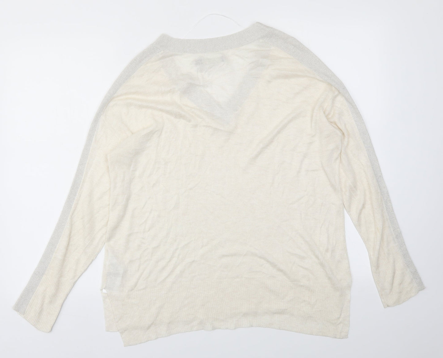 b.young Womens Ivory   Basic T-Shirt Size L