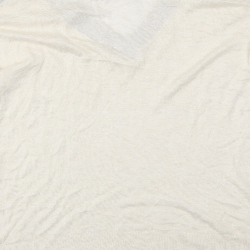 b.young Womens Ivory   Basic T-Shirt Size L