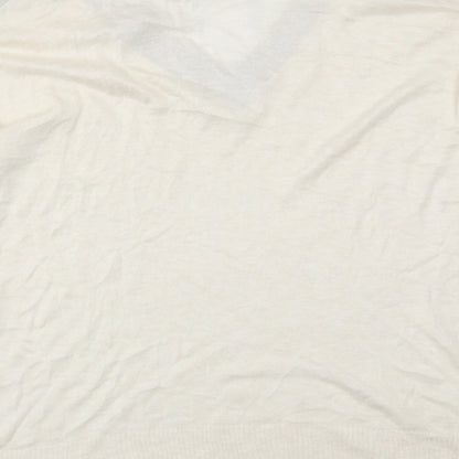 b.young Womens Ivory   Basic T-Shirt Size L