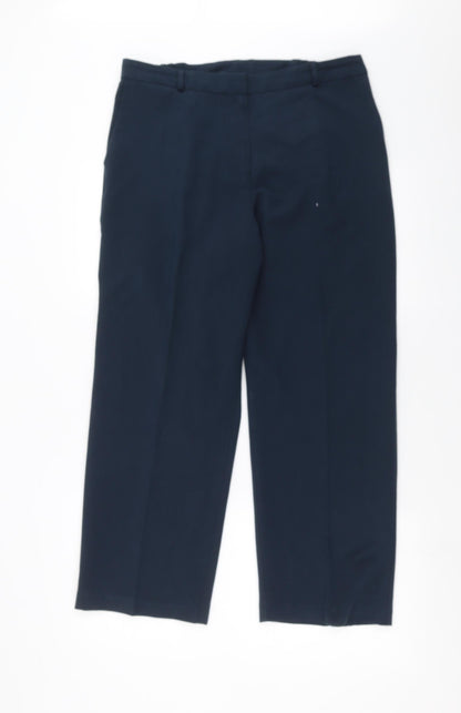Womens UK Size 14 Essential Collection Regular Fit  Blue Trousers