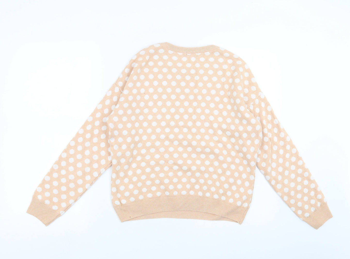 F&F Womens Pink Polka Dot Knit Pullover Jumper Size 8