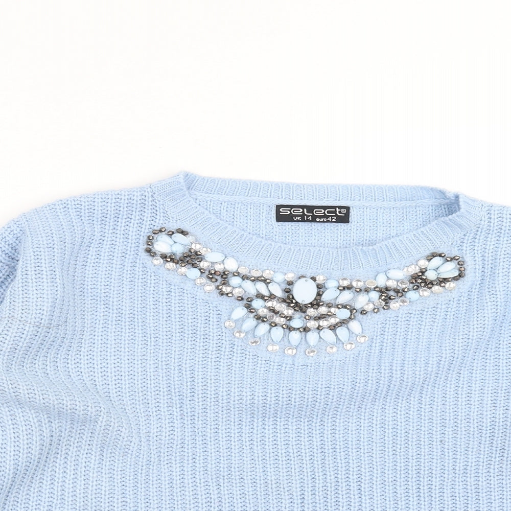 Womens UK Size 14 Select Blue Pullover Jumper