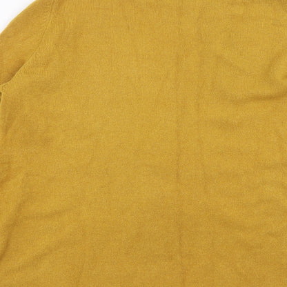 SMF Womens Yellow  Knit Pullover Jumper Size 14  - dotted pattern