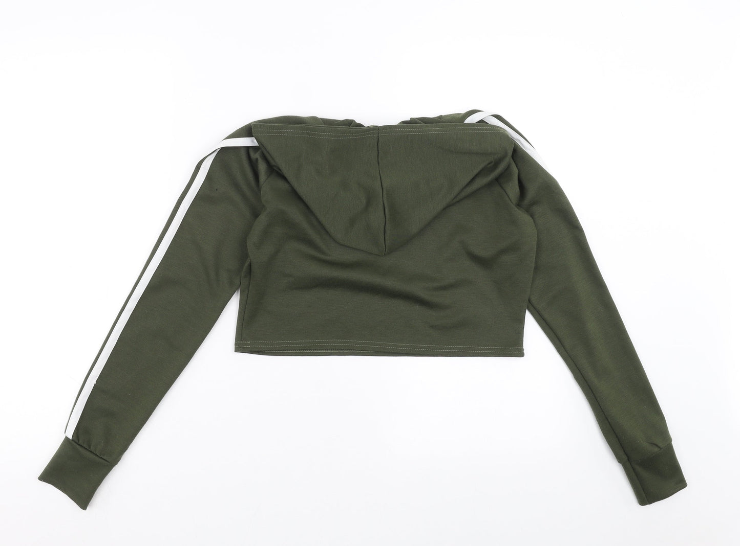 PRETTYLITTLETHING Womens Green   Pullover Hoodie Size S  - cropped