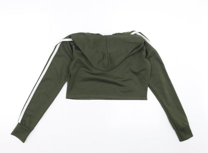 PRETTYLITTLETHING Womens Green   Pullover Hoodie Size S  - cropped