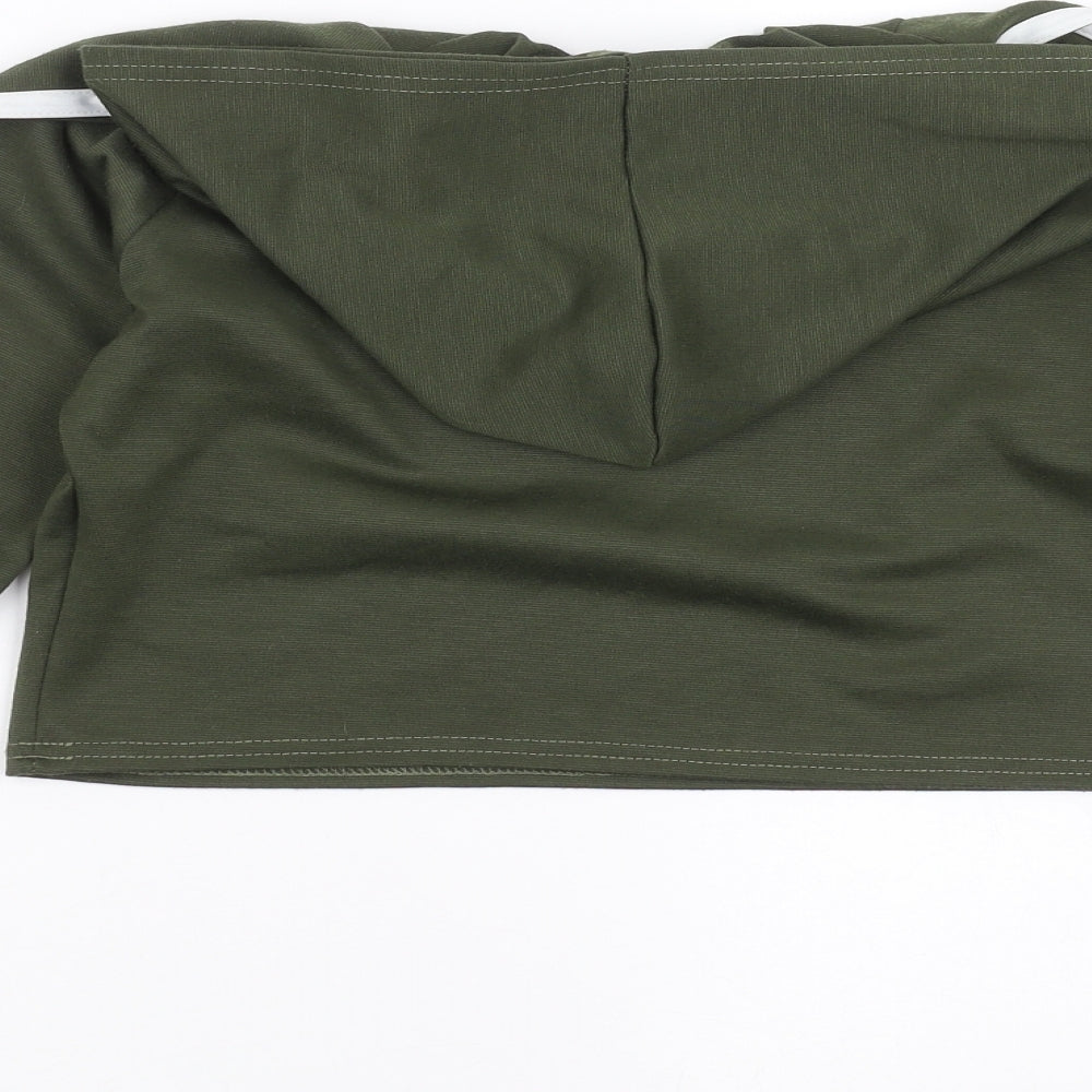 PRETTYLITTLETHING Womens Green   Pullover Hoodie Size S  - cropped
