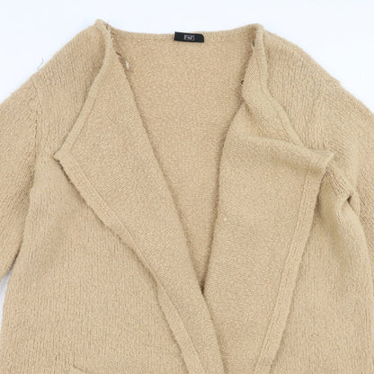 F&F Womens Beige  Knit Cardigan Jumper Size 12