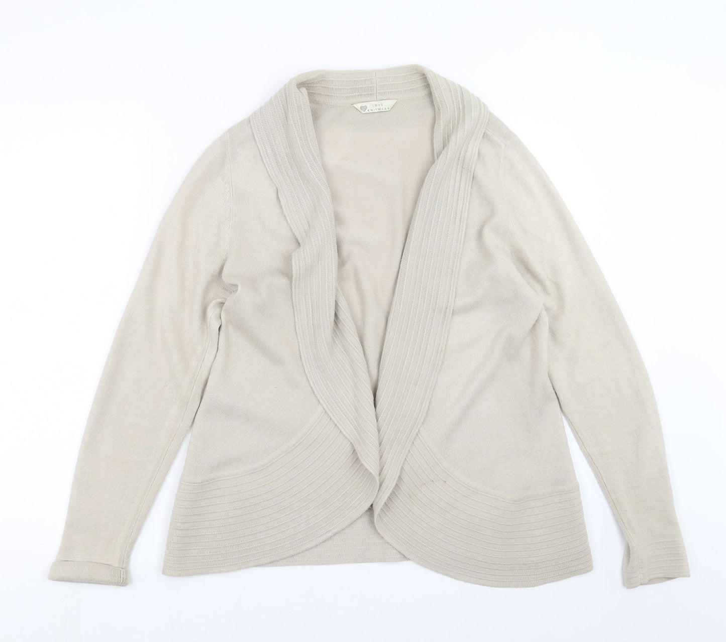 Womens UK Size 14 BHS Beige Cardigan Jumper