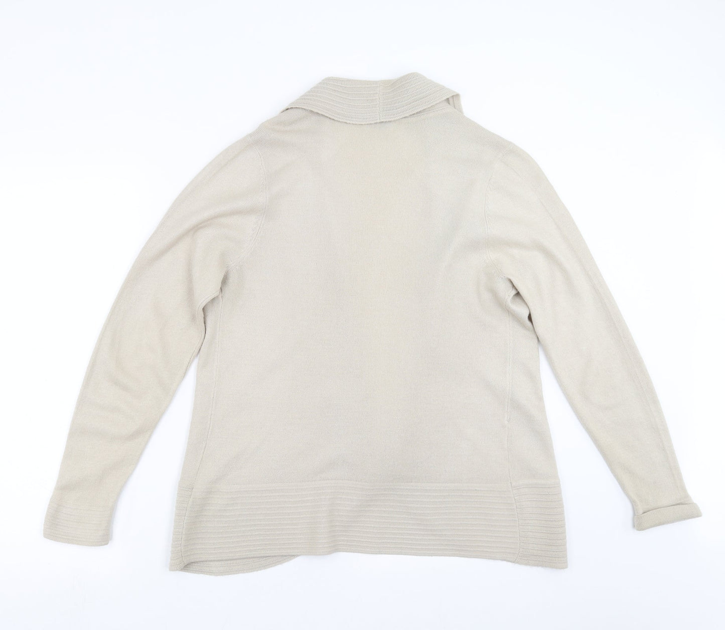Womens UK Size 14 BHS Beige Cardigan Jumper