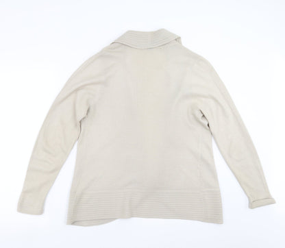 Womens UK Size 14 BHS Beige Cardigan Jumper